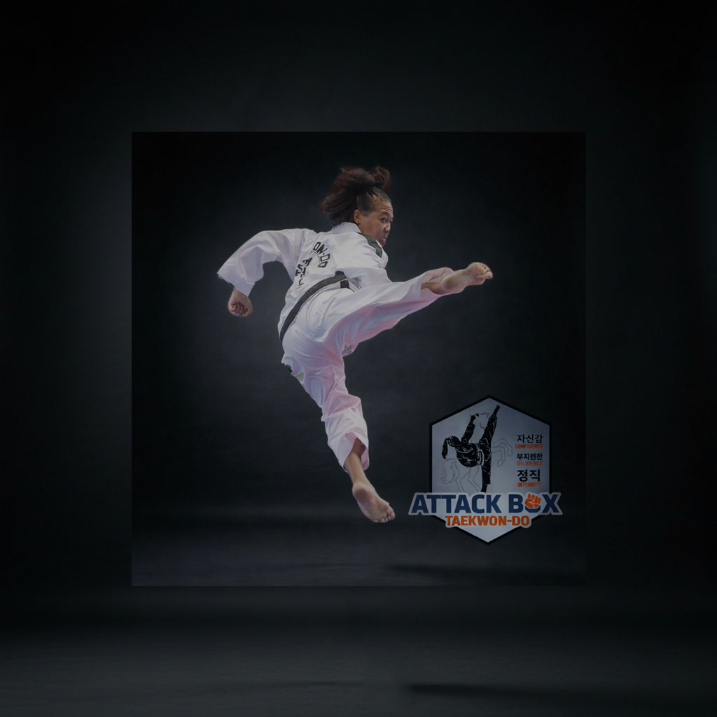 Taekwondo athlete performing a high kick